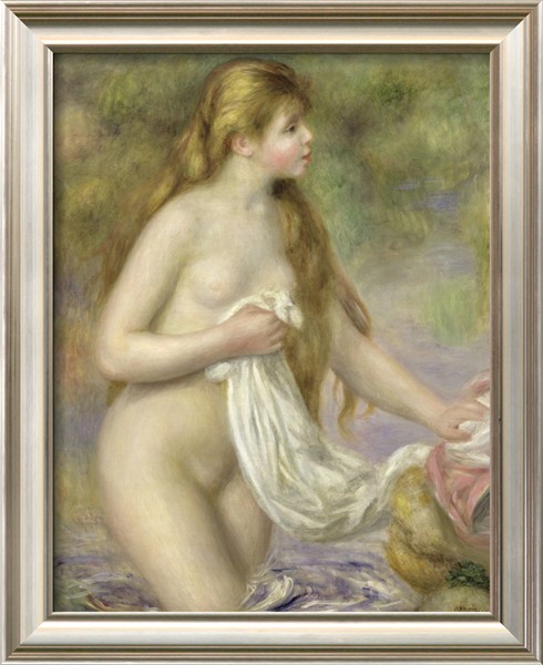 Bather with Long Hair - Pierre Auguste Renoir Painting